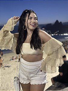 Cropped babado TAM M