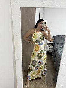 Vestido estampado longo TAM M