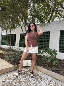 Colete alfaiataria marrom Renner tam M