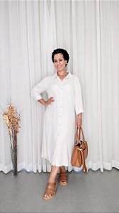 Vestido Chemise Listras Nude