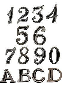 NÚMERO RESIDENCIAL DE ALUMÍNIO ESCOVADO 11,9x10cm