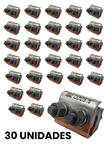 GRAMPO TAPIT DUPLO BIMETALICO PARALELO 10mm A 1/0 AWG - 30 UN