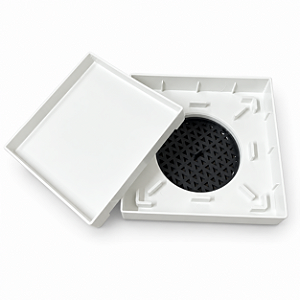 Kit com 2 Ralos Ocultos Invisíveis 15x15cm Brancos