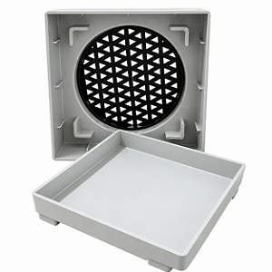 Ralo Oculto Invisível 10x10cm Cinza Claro – 1 Unidade