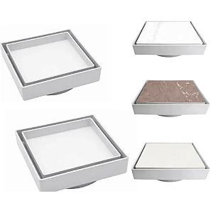 Ralo Oculto Invisível 10x10 Branco - Seca Piso/ Anti Odor