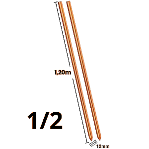 Kit 2 Haste de Aterramento 1/2 12mm x 1,20m