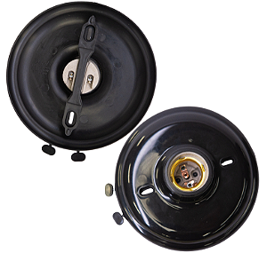 Kit 130 Plafons Plafonier Redondos PRETO E27 com Bocal de Porcelana 100W