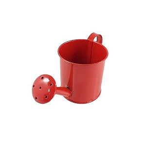 Vaso Decorativo Mini Regador Metal Vermelho