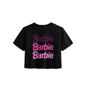 Camiseta Blusa Barbie Cropped Feminina - Grátis Adesivo