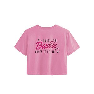 Camiseta Blusa Barbie Cropped Feminina  - Grátis Adesivo