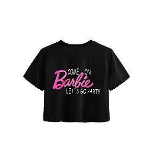 Camiseta Blusa Barbie Cropped Feminina  - Grátis Adesivo