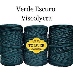 Fio de malha para Crochê e Macramê residual 500g Cor Verde Escuro Viscolycra