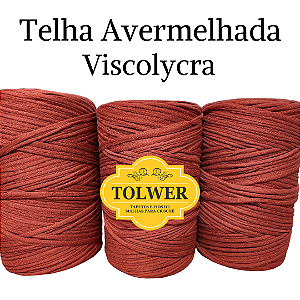 Fio de malha para Crochê e Macramê residual 500g Cor Telha Avermelhada Viscolycra