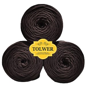 Fio de malha para Crochê e Macramê residual 500g Cor  Marrom Café Viscolycra