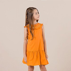 Vestido Infantil Gola de Babado