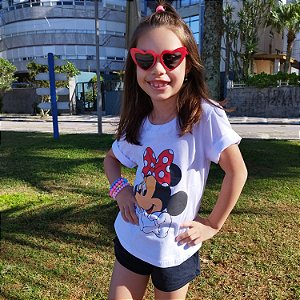Camiseta Feminina Infantil Minnie