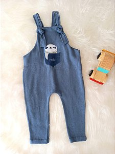 Jardineira Infantil Masculina Hello