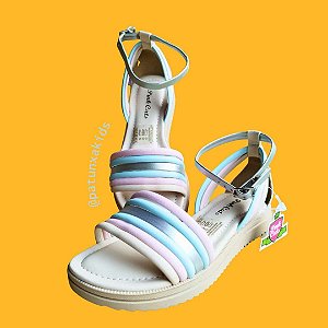 SANDÁLIA PINK CATS INFANTIL FLATFORM COLORIDA