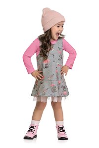 conjunto vestido infantil com blusa
