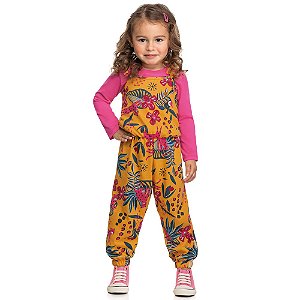 Conjunto Macacão Infantil Feminino com blusa