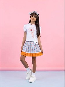 Saia Short Infantil Plissada