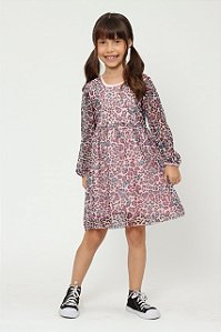 Vestido Manga Longa Infantil Oncinha