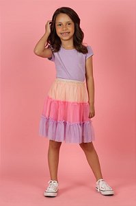 Conjunto infantil blusa com saia