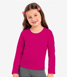 Blusa Básica Manga Longa Infantil/Juvenil Feminina