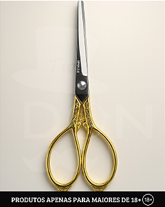 Tesoura Ice Round Gold/Black - Abduzido