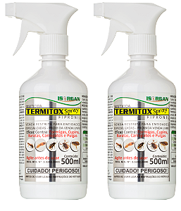 Termitox Spray 500ml (2un) - Formigas, Cupins, Carrapatos, Pulgas, Baratas, etc.
