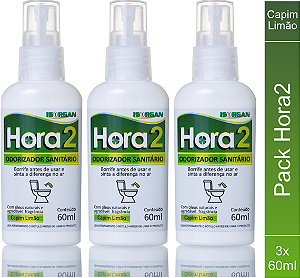 Bloqueador Odores Sanitários - Hora2 Capim Limão 3x 60ml