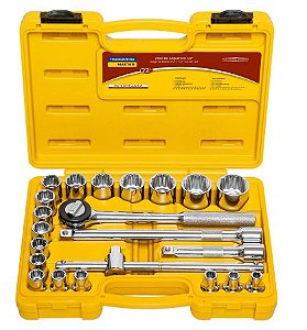 MALETA COM SOQUETES E ACES.1/2 22PC TRAMONTINA