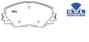 Jogo Pastilha Freio Dianteiro - SYL - Hilux RAV4 2.0/2.2/3.5 16v 2005 a 2012