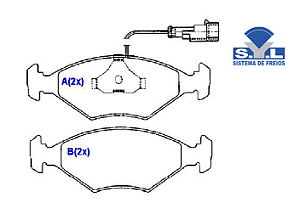 Jogo Pastilha Freio Dianteiro - SYL - Tipo 2.0 8v 1994 a 1997 - C/Alarme