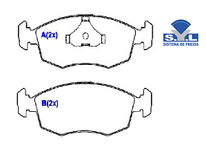 Jogo Pastilha Freio Dianteiro - SYL - Tempra 2.0 8v/16v 1995 a 1999 - S/Alarme