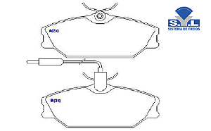 Jogo Pastilha Freio Dianteiro - SYL - Megane 1.8/2.0 16v 1996 a 2002 - C/Alarme