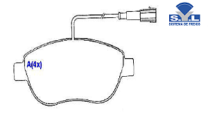 Jogo Pastilha Freio Dianteiro - SYL - Stilo 1.8 16v 2003 a 2004 - C/Alarme