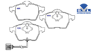 Jogo Pastilha Freio Dianteiro - SYL - Golf 2.0 8v - GT após 2009... - C/Alarme