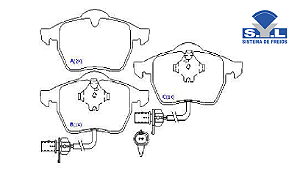 Jogo Pastilha Freio Dianteiro - SYL - Audi A4 1.8 20v 1994 a 2009 - C/Alarme