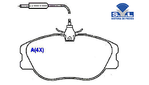 Jogo Pastilha Freio Dianteiro - SYL - Peugeot 406 2.0 16v 1995 a 2000 - C/Alarme