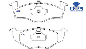 Jogo Pastilha Freio Dianteiro - SYL - Polo Classic 1.8 8v 1996 a 2003