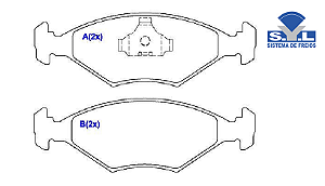 Jogo Pastilha Freio Dianteiro - SYL - Saveiro 1.6 8v 1995 a 2008 - Sólido