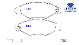 Jogo Pastilha Freio Dianteiro - SYL - Xsara 1.6/1.8/2.0 16v 1997 a 2002 - C/Sensor