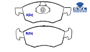 Jogo Pastilha Freio Dianteiro - SYL - Doblo 1.8 8v 2001 a 2009
