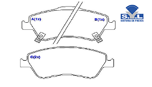 Jogo Pastilha Freio Dianteiro - SYL - Corolla 1.6 16v 2008 a 2011