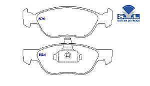 Jogo Pastilha Freio Dianteiro - SYL - Punto 1.3 16v 1999 a 2010