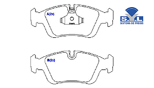 Jogo Pastilha Freio Dianteiro - SYL - BMW 325i 2.5 24v V6 (E46) 2001 a 2005