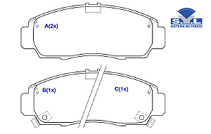 Jogo Pastilha Freio Dianteiro - SYL - New Civic 1.8 16v após 2007...