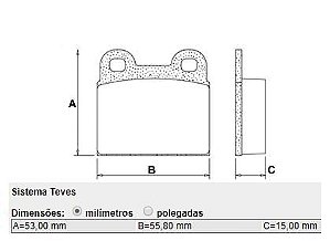 Jogo Pastilha Freio Dianteiro - Tecpads - VW TL 1.600 8v 1970 a 1975