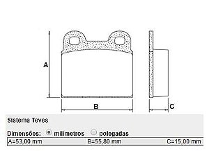 Jogo Pastilha Freio Dianteiro - Tecpads - Fusca 1.500/1.600 8v 1983 a 1996